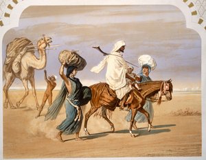 Bedevi ailesi çölde seyahat ediyor, 1860